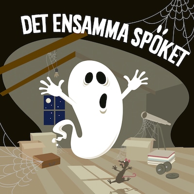 Det ensamma spöket – omslag till ljudboken av Karin Hofvander