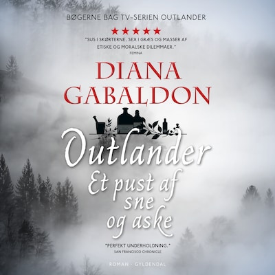 Et pust af sne og aske 1-2 – omslag til lydbogen af Diana Gabaldon