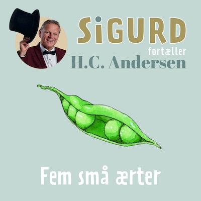 Sigurd fortæller om Fem små ærter – omslag til lydbogen af Sigurd Barrett