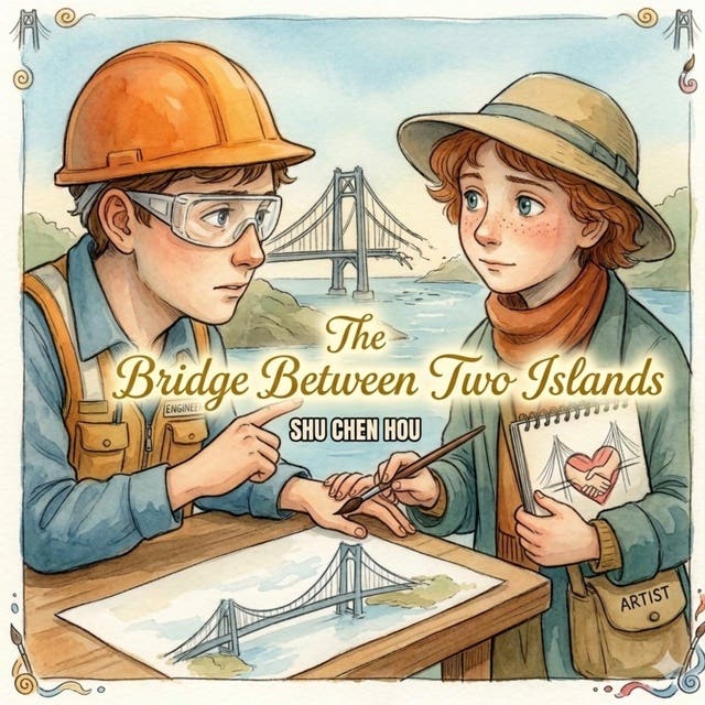 The Bridge Between Two Islands: A Gentle Story About Friendship, Courage, and Connection – omslag til lydbogen af Shu Chen Hou