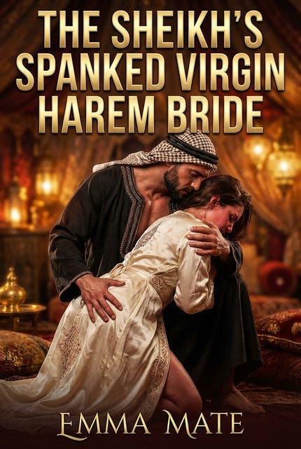 The Sheikh's Spanked Virgin Harem Bride: A Full-Length Steamy Historical Harem Romance Novel – omslag til lydbogen af Emma Mate