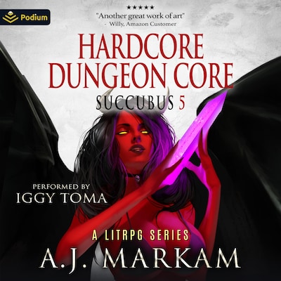 Hardcore Dungeon Core – omslag til lydbogen af A.J. Markam