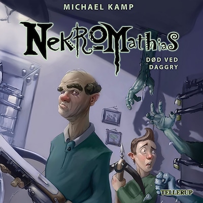 Nekromathias #4: Død ved daggry – omslag til lydbogen af Michael Kamp