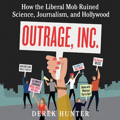 Outrage, Inc. – omslag van het luisterboek van Derek Hunter