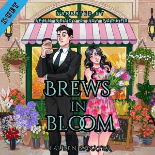 Brews in Bloom – omslag till ljudboken av Lauren Sanatra