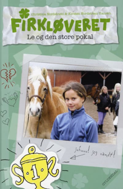 Firkløveret 4 - Le og den store pokal – omslag til lydbogen af Christina Nordstrøm, Kirsten Nordstrøm Hansen