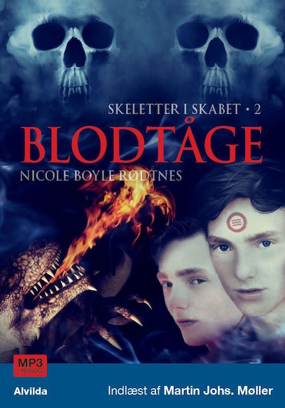 Skeletter i skabet 2: Blodtåge – omslag til lydbogen af Nicole Boyle Rødtnes