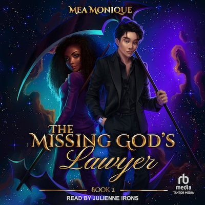 The Missing God's Lawyer – omslag til lydbogen af Mea Monique
