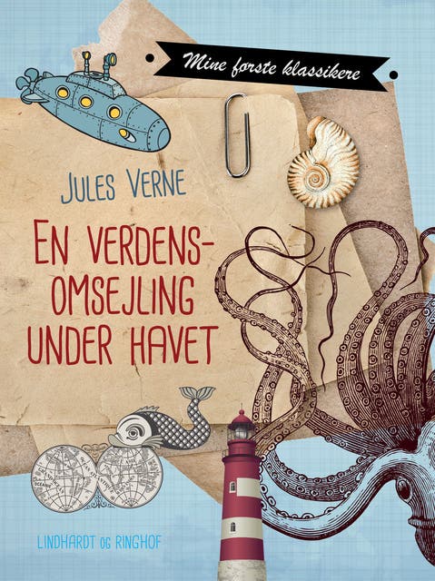 En verdensomsejling under havet – omslag til lydbogen af Jules Verne