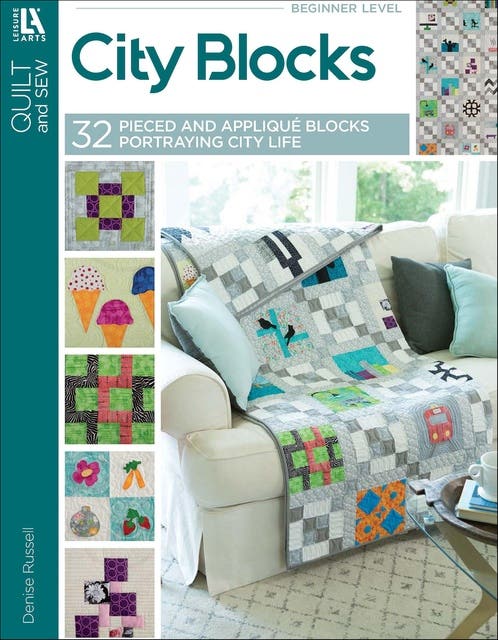 City Blocks: 32 Pieced and Applique Blocks Portraying City Life – omslag til lydbogen af Amanda Saladin