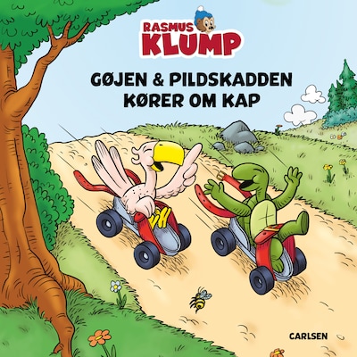 Gøjen & Pildskadden kører om kap – omslag til lydbogen af Kim Langer