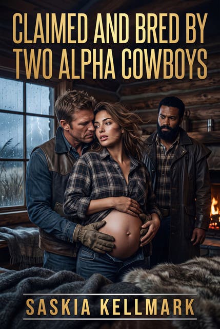 Claimed and Bred by Two Alpha Cowboys: A Filthy Shifter Mate Bond Menage Romance – omslag til lydbogen af Saskia Kellmark