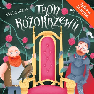 Tron Różokrzewu – okładka audiobooka, autor Marcin Mortka