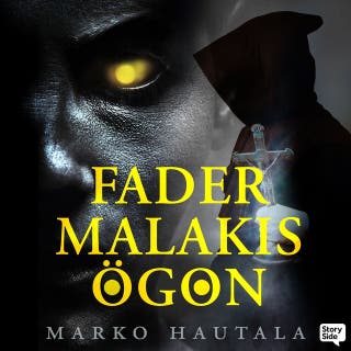 Fader Malakis ögon – omslag till ljudboken av Marko Hautala
