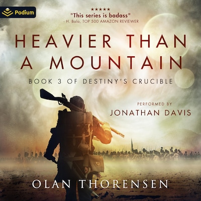 Heavier Than a Mountain – omslag til lydbogen af Olan Thorensen
