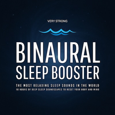 Binaural Sleep Booster (Very Strong) – The Most Relaxing Sleep Sounds in the World – omslag til lydbogen af Binaural Beats Studios Berlin