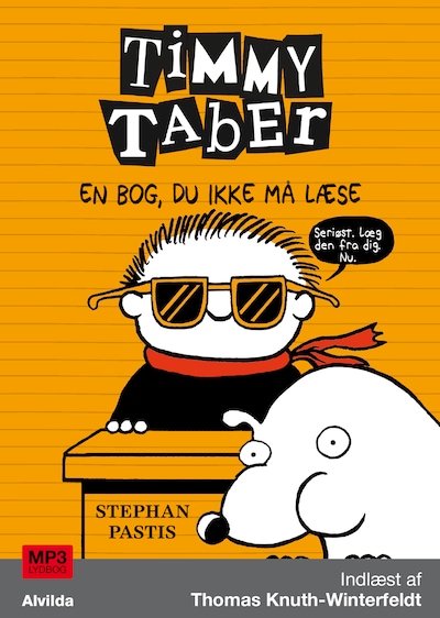 Timmy Taber 5: En bog, du ikke må læse – omslag til lydbogen af Stephan Pastis