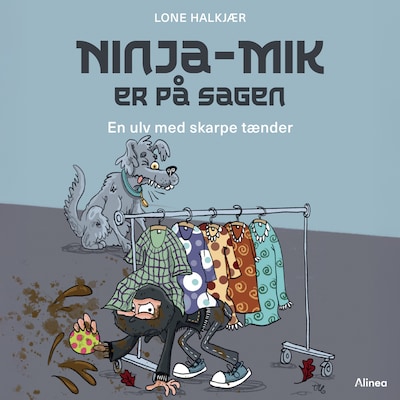 Ninja-Mik på sagen - En ulv med skarpe tænder, Grøn Læseklub – omslag til lydbogen af Lone Halkjær