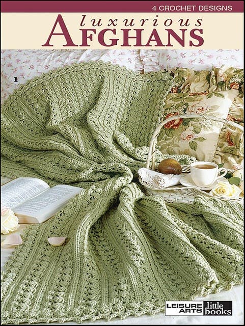 Luxurious Afghans – omslag til lydbogen af Leisure Arts