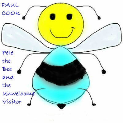Pete the Bee and the Unwelcome Visitor – omslag til lydbogen af Paul Cook