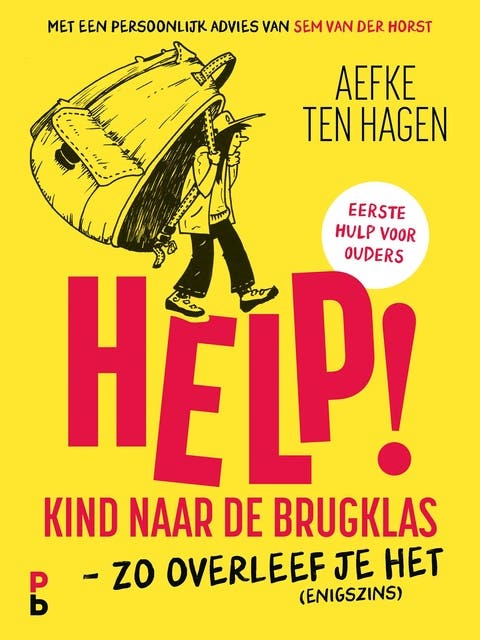 Help! Kind naar de brugklas – omslag van het luisterboek van Aefke Ten Hagen