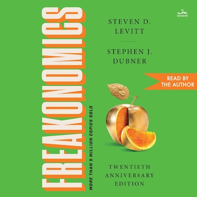 Freakonomics Twentieth Anniversary Edition – omslag til lydbogen af Steven D. Levitt, Stephen J. Dubner