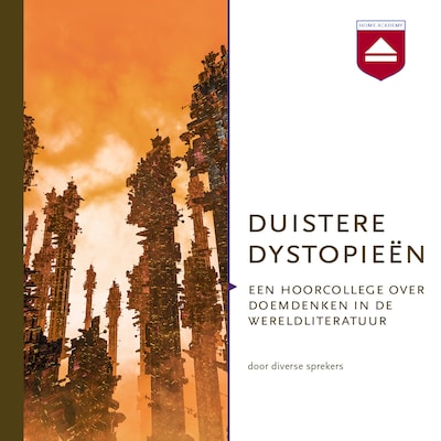 Duistere dystopieën – omslag van het luisterboek van Claudia Bouteligier, Gelijn Molier, Norbert Peeters