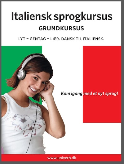 Italiensk sprogkursus Grundkursus – omslag til lydbogen af Univerb