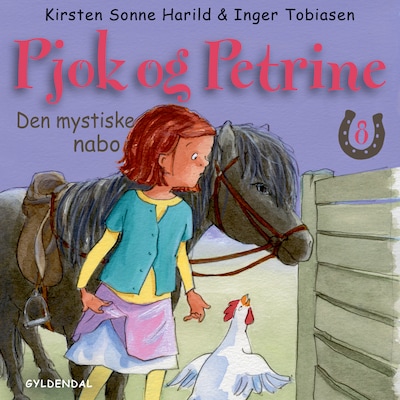 Pjok og Petrine 8 - Den mystiske nabo – omslag til lydbogen af Kirsten Sonne Harild