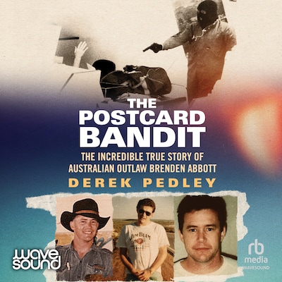 The Postcard Bandit – omslag til lydbogen af Derek Pedley