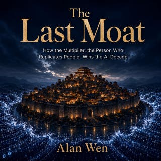 The Last Moat: How the Multiplier, the Person Who Replicates People, Wins the AI Decade – omslag till ljudboken av Alan Wen