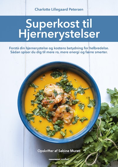 Superkost til Hjernerystelser – omslag til lydbogen af Charlotte Lillegaard Petersen