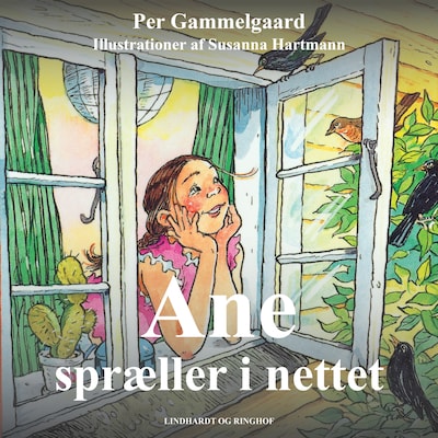 Ane spræller i nettet – omslag til lydbogen af Per Gammelgaard