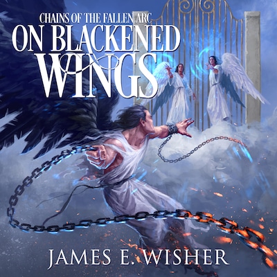 On Blackened Wings – omslag til lydbogen af James E Wisher