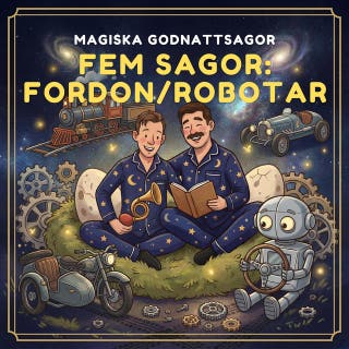 Fem sagor: fordon/robotar – omslag till ljudboken av Magiska Godnattsagor