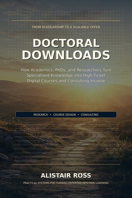 Doctoral Downloads: How Academics, PhDs, and Researchers Turn Specialized Knowledge into High-Ticket Digital Courses and Consulting Income – omslag til lydbogen af Alistair Ross