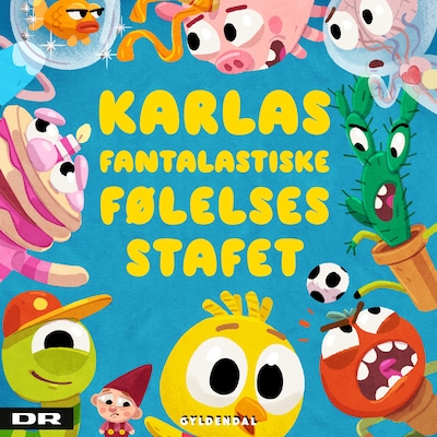 Karlas fantalastiske følelsesstafet – omslag til lydbogen af Pernille Bønløkke Toustrup
