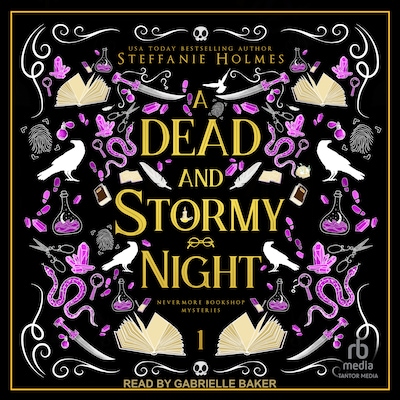A Dead and Stormy Night – omslag til lydbogen af Steffanie Holmes