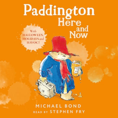 Paddington Here and Now – okładka audiobooka, autor Michael Bond