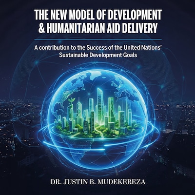 The New Model For Development & Humanitarian Aid Delivery – omslag til lydbogen af Dr. Justin B. Mudekereza