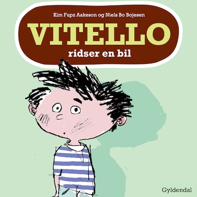 Vitello ridser en bil – omslag til lydbogen af Kim Fupz Aakeson, Niels Bo Bojesen