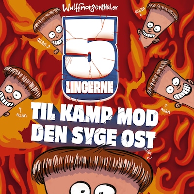 Femlingerne - til kamp mod den syge ost – omslag til lydbogen af Pernille Bønløkke Toustrup, Wulffmorgenthaler