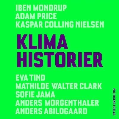 Klimahistorier – omslag til lydbogen af Iben Mondrup, Kaspar Colling Nielsen, Sofie Jama
