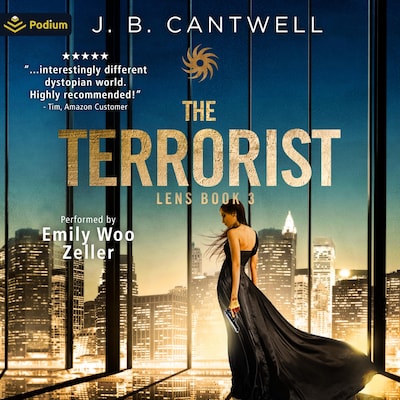 The Terrorist – omslag til lydbogen af J.B. Cantwell