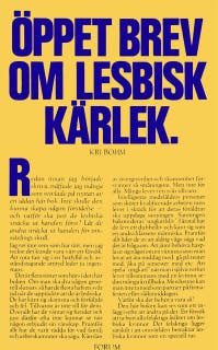 Öppet brev om lesbisk kärlek – omslag till ljudboken av Kri Bohm