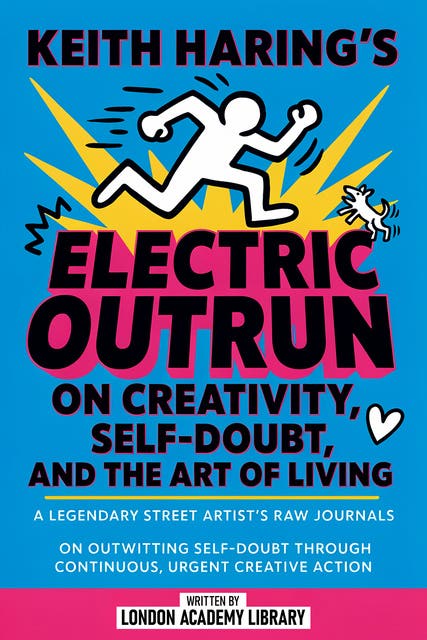 Keith Haring’s Electric Outrun On Creativity, Self-Doubt, And The Art Of Living: A Legendary Street Artist's Raw Journals On Outwitting Self-Doubt Through Continuous, Urgent Creative Action – omslag til lydbogen af London Academy Library
