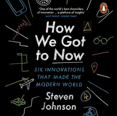 How We Got to Now – omslag til lydbogen af Steven Johnson