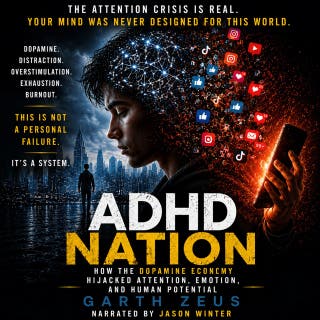 ADHD Nation: How the Dopamine Economy Hijacked Attention, Emotion, and Human Potential – omslag till ljudboken av Garth Zeus