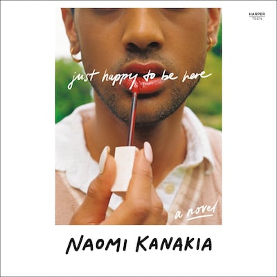 Just Happy to Be Here – omslag til lydbogen af Naomi Kanakia
