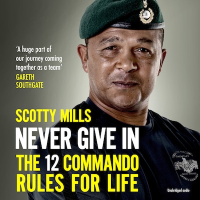 Never Give In – omslag til lydbogen af Scotty Mills